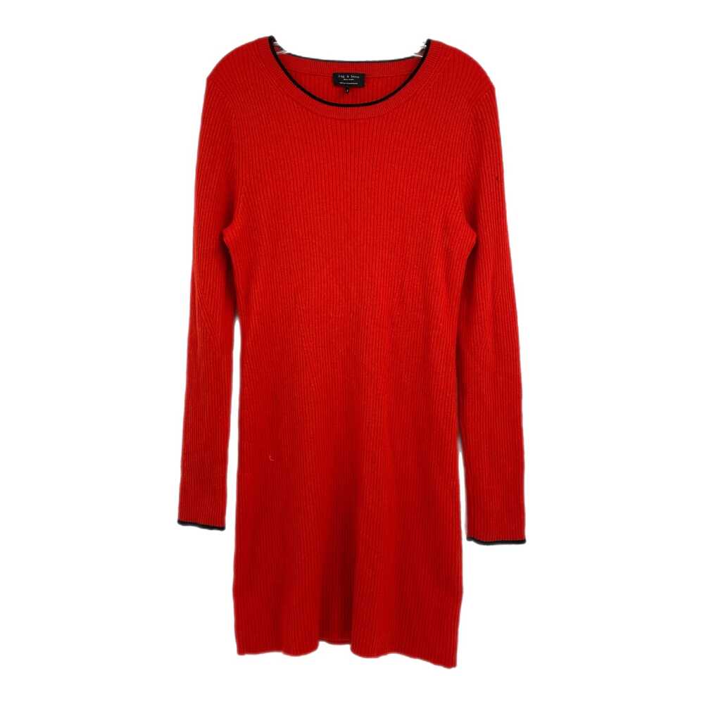 Rag & Bone Red Black Knit Cashmere Mini Dress | Size L